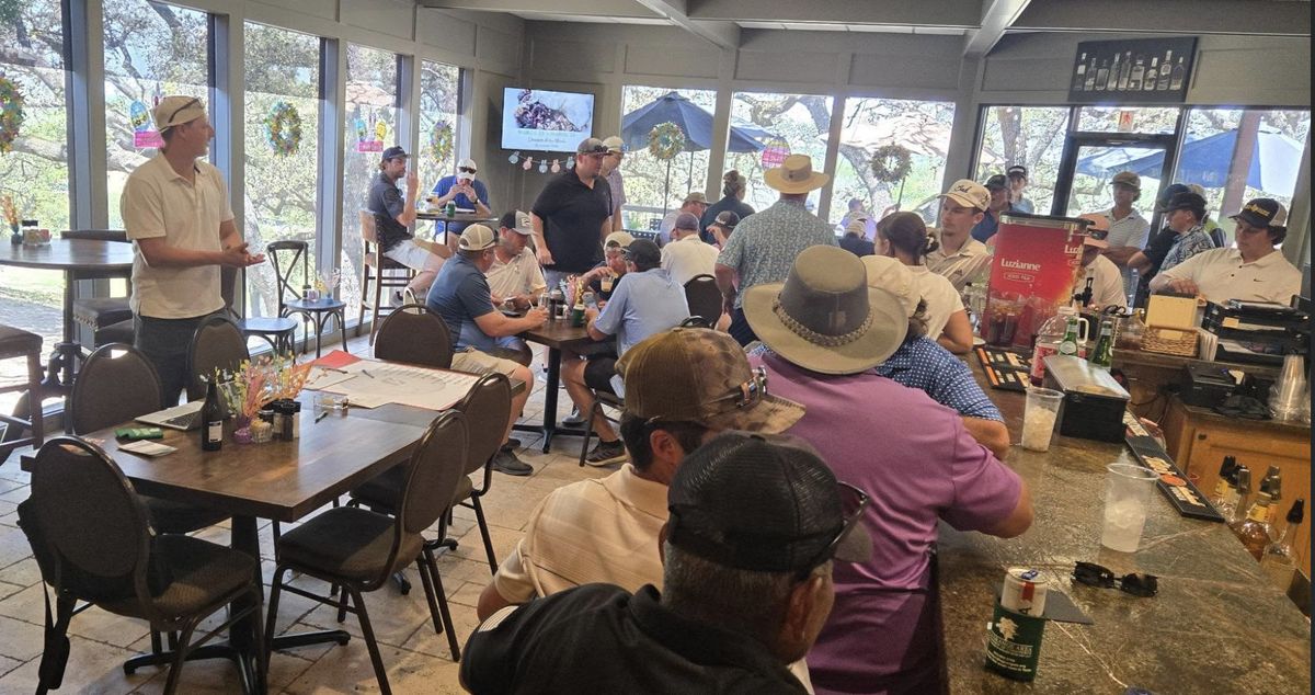 Golfers gathered in the Frisch Auf clubhouse after the tournament